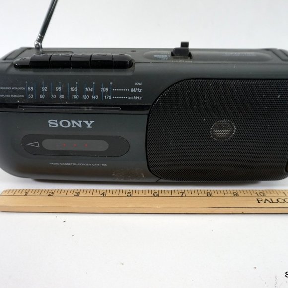 Sony CFM-155 Portable AM FM Radio Cassette Player Recorder Tested Antenna - Picture 8 of 11